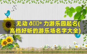 无动 🌺 力游乐园起名(高档好听的游乐场名字大全)